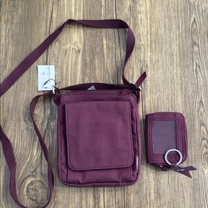 Vera Bradley Burgundy Crossbody Bag and Wallet Set